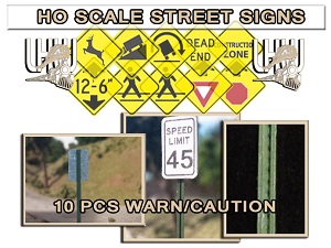 HO Scale Signs Warning/Caution Pack 1.1