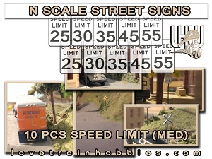 N Scale Signs Warning/Caution Pack 1.2